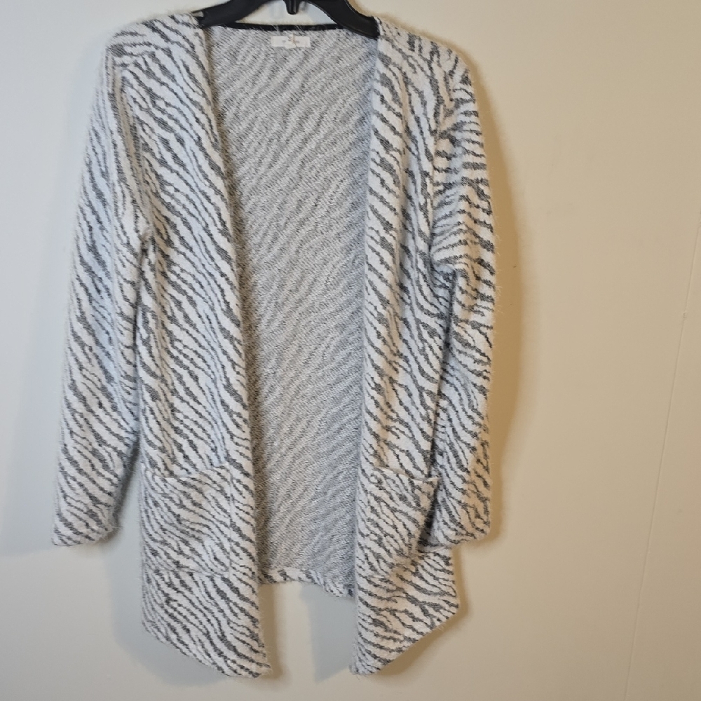 Maurices Black and White Zebra Cardigan